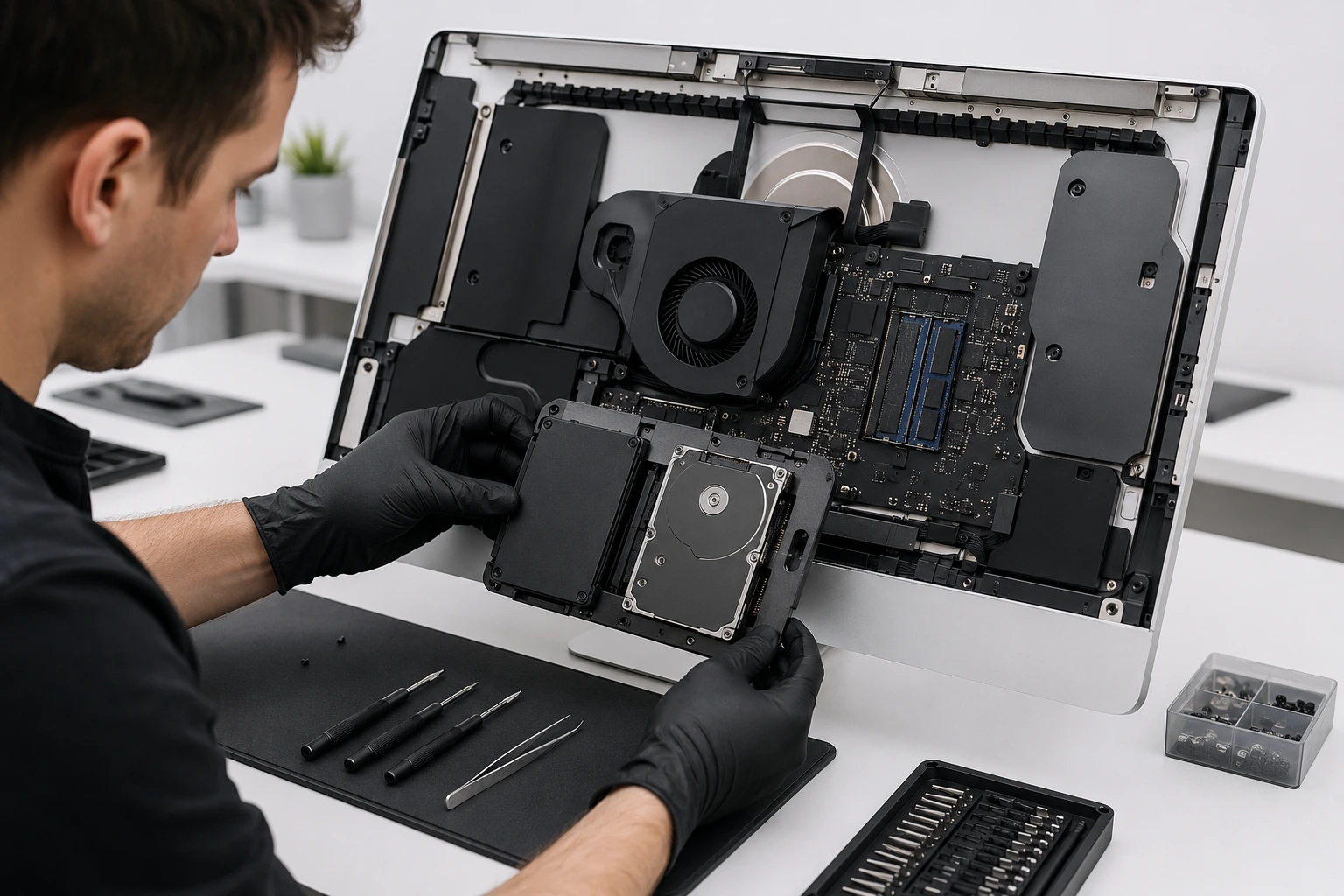 Замена накопителя в iMac