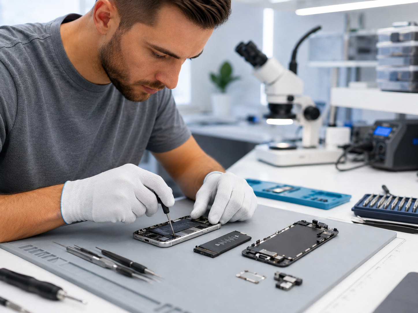 Замена дисплея и аккумулятора iPhone в мастерской