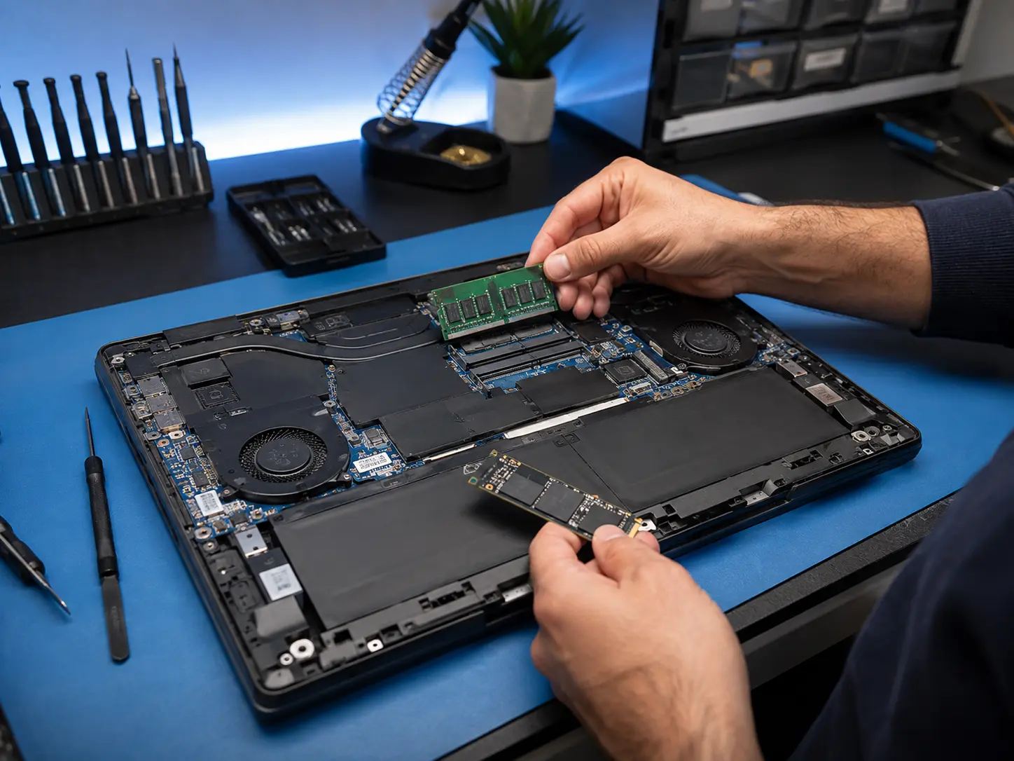 Установка SSD и оперативной памяти в ноутбук
