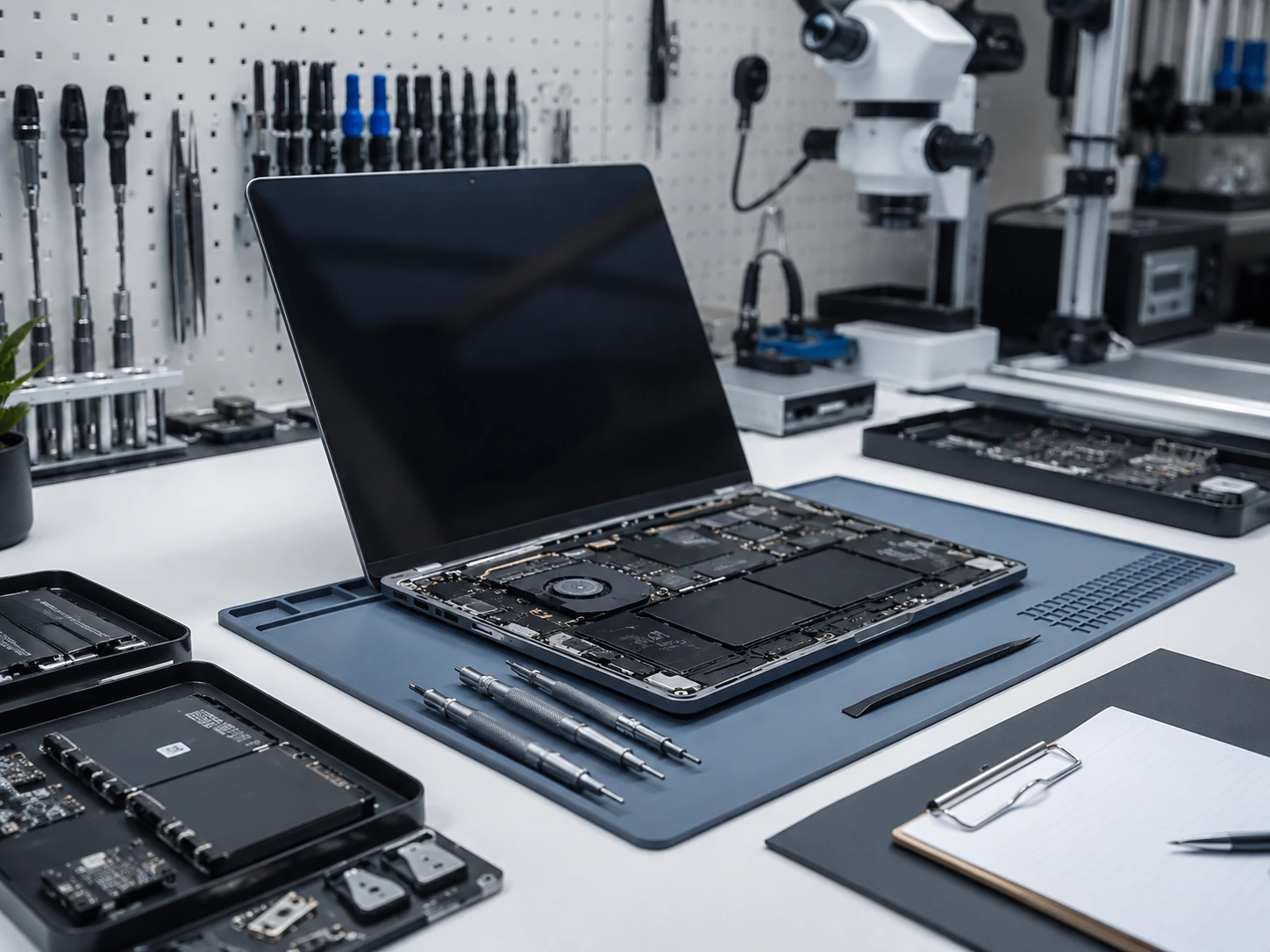 Процесс ремонта MacBook Apple Silicon в мастерской